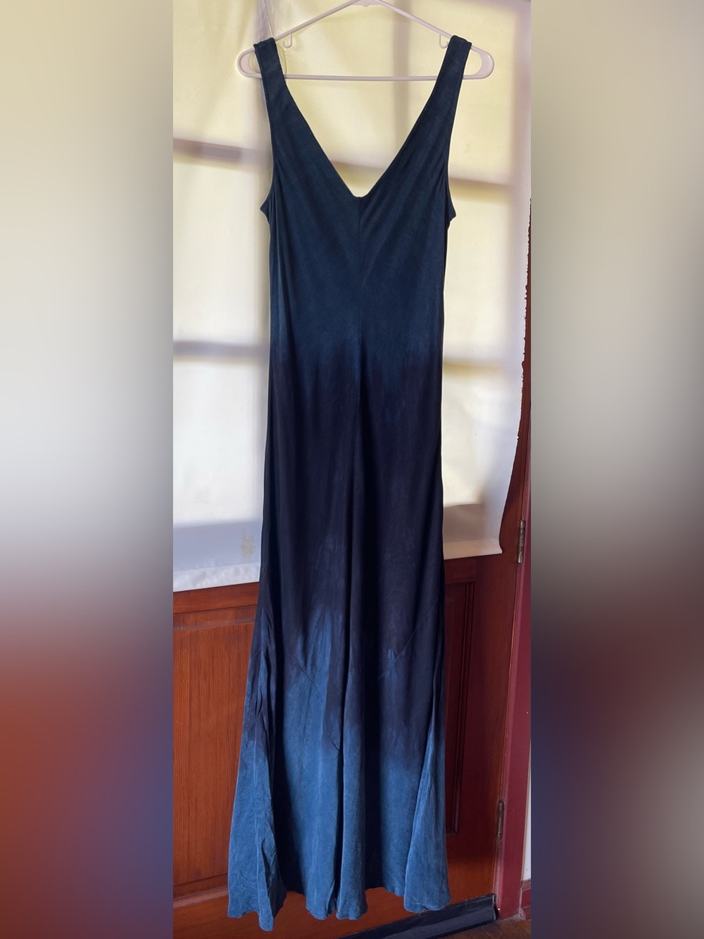 Jill Aiko Yee Deep Blue Bamboo Rayon Wide Leg Maxi Dress Size M